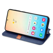 For Samsung Galaxy S25+ 5G Cubic Grid Pressed Magnetic Leather Phone Case(Blue)