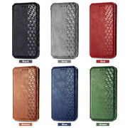 For Samsung Galaxy S25 5G Cubic Grid Pressed Magnetic Leather Phone Case(Gray)