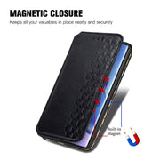 For Blackview A200 Pro Cubic Grid Pressed Magnetic Leather Phone Case(Black)