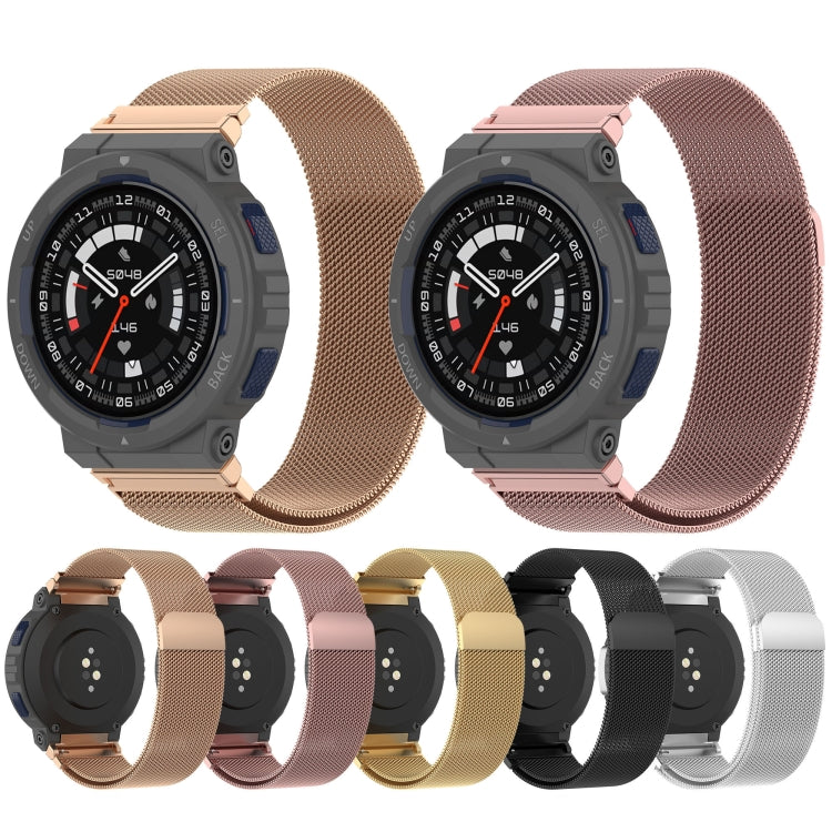 For Amazfit Active Edge A2212 Milan Magnetic Steel Mesh Watch Band(Rose Gold)