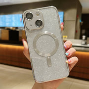For iPhone 13 MagSafe Glitter Electroplating TPU Phone Case(Silver)