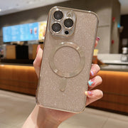For iPhone 16 Pro Glitter Electroplating MagSafe TPU Phone Case(Gold)