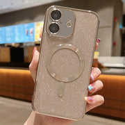 For iPhone 16 Plus Glitter Electroplating MagSafe TPU Phone Case(Gold)