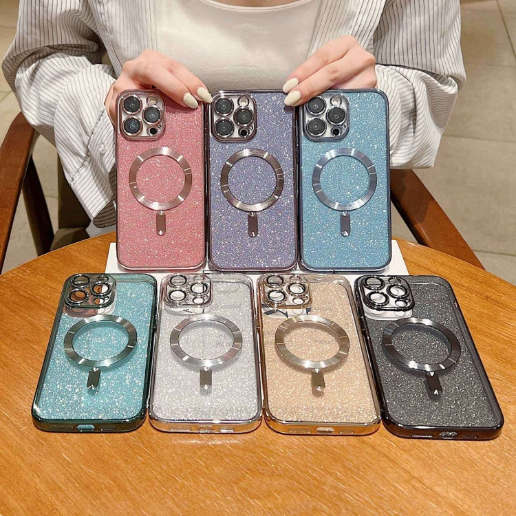 For iPhone X / XS Glitter Electroplating MagSafe TPU Phone Case(Blue)