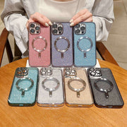 For iPhone 14 Plus MagSafe Glitter Electroplating TPU Phone Case(Rose  Gold)