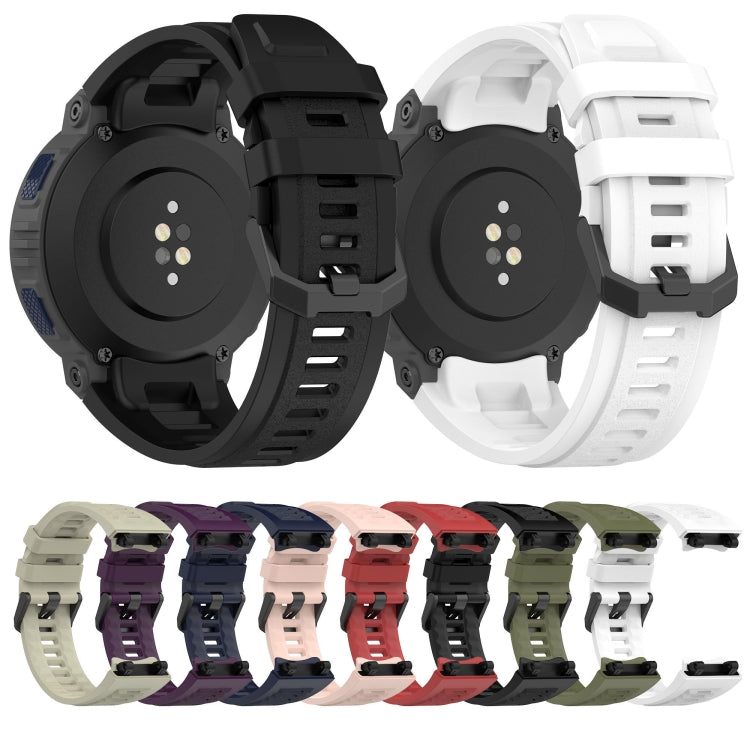 For Amazfit Active Edge A2212 Solid Color Silicone Watch Band(Black)