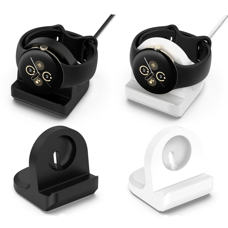 For Google Pixel Watch 2 Smart Watch Silicone Charging Bracket with Charger(Black)