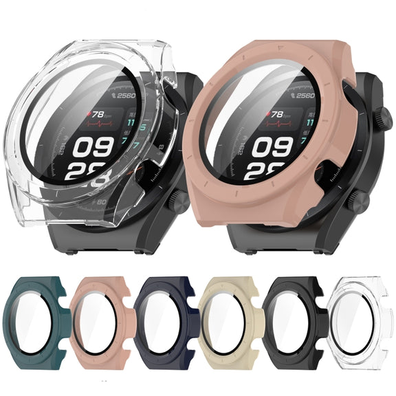 For Xiaomi Watch H1 PC + Tempered Film Integrated Watch Protective Case(Beige)