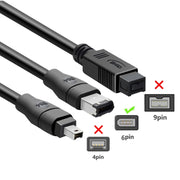 JUNSUNMAY Firewire IEEE 1394 6 Pin Male to USB 2.0 Male Adaptor Convertor Cable Cord, Length:1.8m