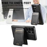 For Samsung Galaxy S25+ 5G Suteni H15  Oil Eax Leather Detachable Wallet Back Phone Case(Brown)