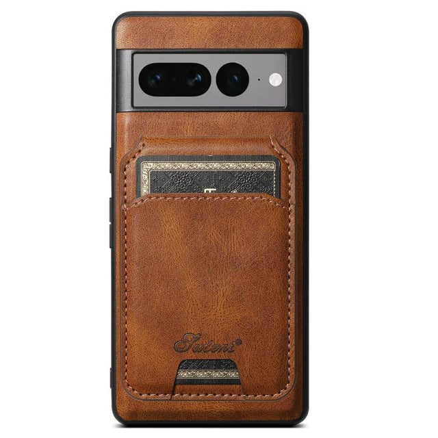 For Google Pixel 7 Pro Suteni H15 Oil Eax Leather Detachable Wallet Back Phone Case(Brown)