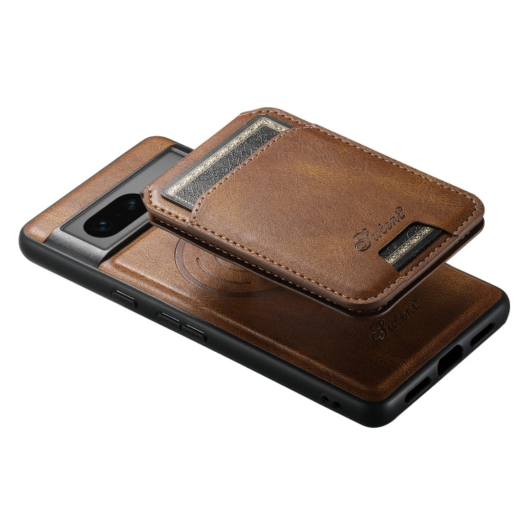 For Google Pixel 7 Suteni H15 Oil Eax Leather Detachable Wallet Back Phone Case(Khaki)