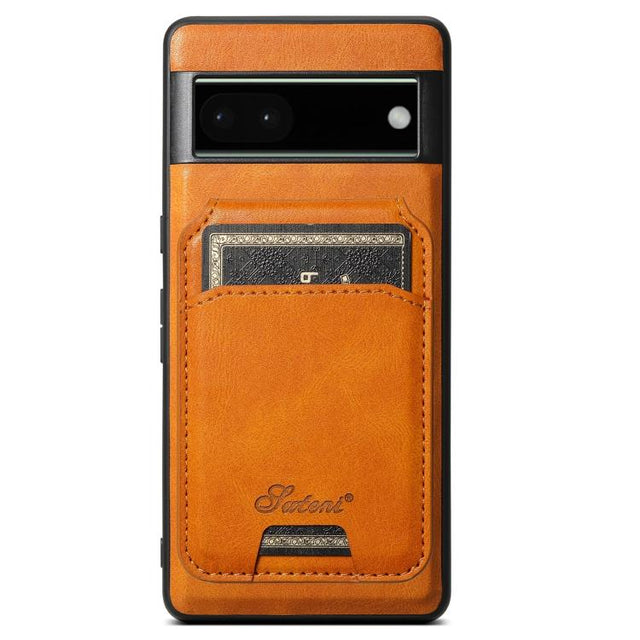 For Google Pixel 6 Pro Suteni H15 Oil Eax Leather Detachable Wallet Back Phone Case(Khaki)