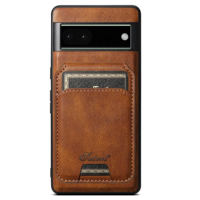For Google Pixel 6 Suteni H15 Oil Eax Leather Detachable Wallet Back Phone Case(Brown)