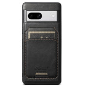 For Google Pixel 8a Suteni H15 Oil Eax Leather Detachable Wallet Back Phone Case(Black)