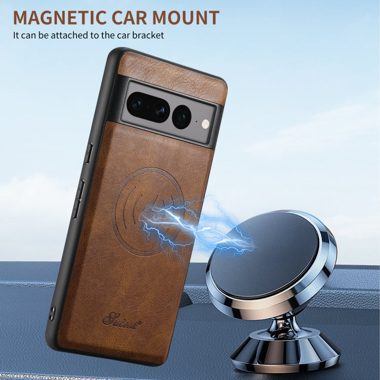 For Google Pixel 8a Suteni H15 Oil Eax Leather Detachable Wallet Back Phone Case(Black)