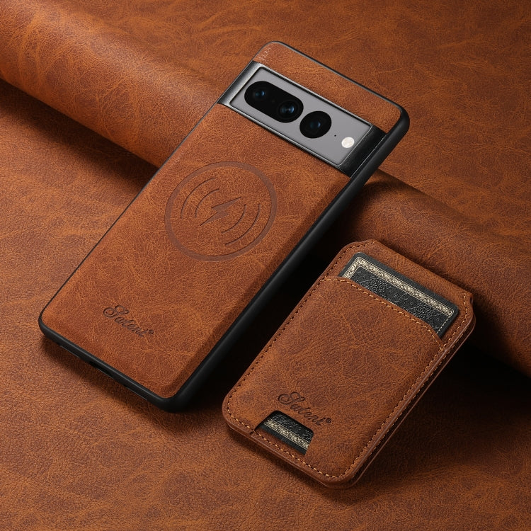 For Google Pixel 8 Pro Suteni H16 Litchi Texture Leather Detachable Wallet Back Phone Case(Khaki)
