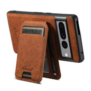 For Google Pixel 7a Suteni H16 Litchi Texture Leather Detachable Wallet Back Phone Case(Khaki)