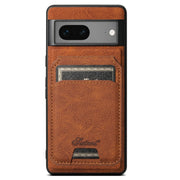 For Google Pixel 7 Suteni H16 Litchi Texture Leather Detachable Wallet Back Phone Case(Khaki)