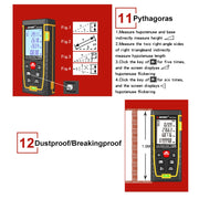SNDWAY Double Horizontal bubble Rangefinder Laser Distance Meter Range Hand Tool Device SW-TG120