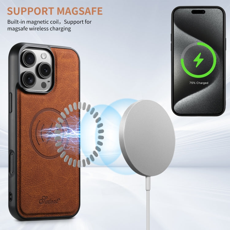 For iPhone 16 Plus Suteni H16 Litchi Texture Leather Detachable Wallet Back Phone Case(Khaki)