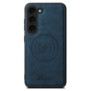 For Samsung Galaxy S24 5G Suteni H16 Litchi Texture Leather Detachable Wallet Back Phone Case(Blue)