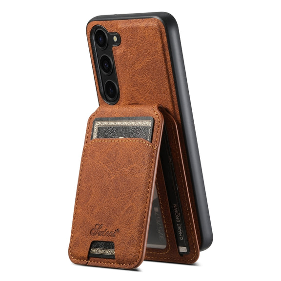 For Samsung Galaxy S24 5G Suteni H16 Litchi Texture Leather Detachable Wallet Back Phone Case(Blue)