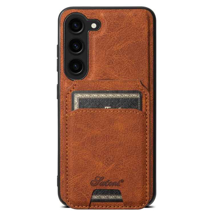 For Samsung Galaxy S24+ 5G Suteni H16 Litchi Texture Leather Detachable Wallet Back Phone Case(Khaki)