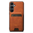For Samsung Galaxy S25+ 5G Suteni H16 Litchi Texture Leather Detachable Wallet Back Phone Case(Khaki) - Galaxy S25+ 5G Cases by Suteni | Online Shopping South Africa | PMC TechLife | Buy Now Pay Later Mobicred