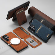 For Samsung Galaxy S25 5G Suteni H16 Litchi Texture Leather Detachable Wallet Back Phone Case(Khaki)