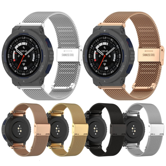For Amazfit Active Edge A2212 Milan Mesh Single Buckle Watch Band(Gold)