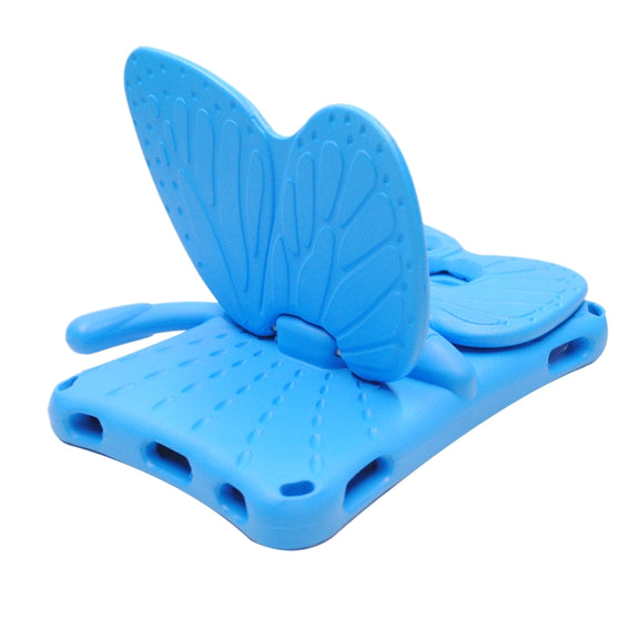 For Samsung Galaxy Tab A9 8.7 X110/X115 Butterfly Bracket Kids EVA Shockproof Tablet Case(Blue)