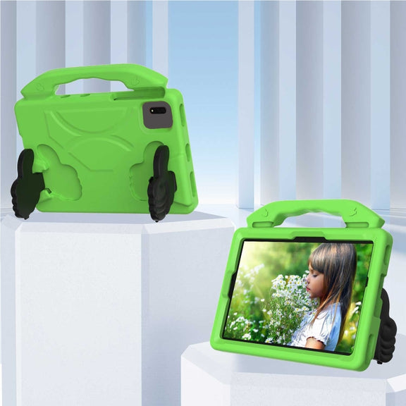 For Samsung Galaxy Tab S9 FE 11.0 2023 Thumb Bracket EVA Shockproof Tablet Case(Green)