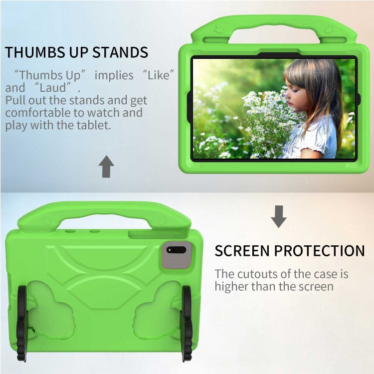 For Samsung Galaxy Tab S9 FE 11.0 2023 Thumb Bracket EVA Shockproof Tablet Case(Green)