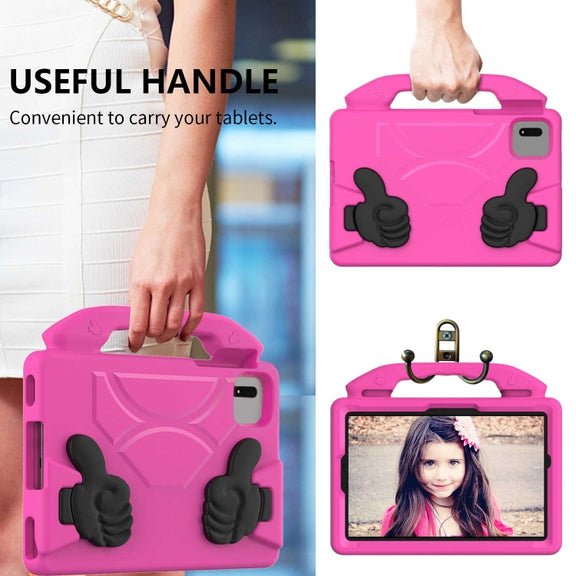 For Samsung Galaxy TAB S9 11 X710 2023 Thumb Bracket EVA Shockproof Tablet Case(Rose Red)
