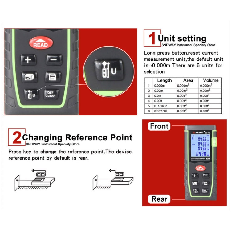 SNDWAY Range Finder Laser Handheld Range Finder SW-T40