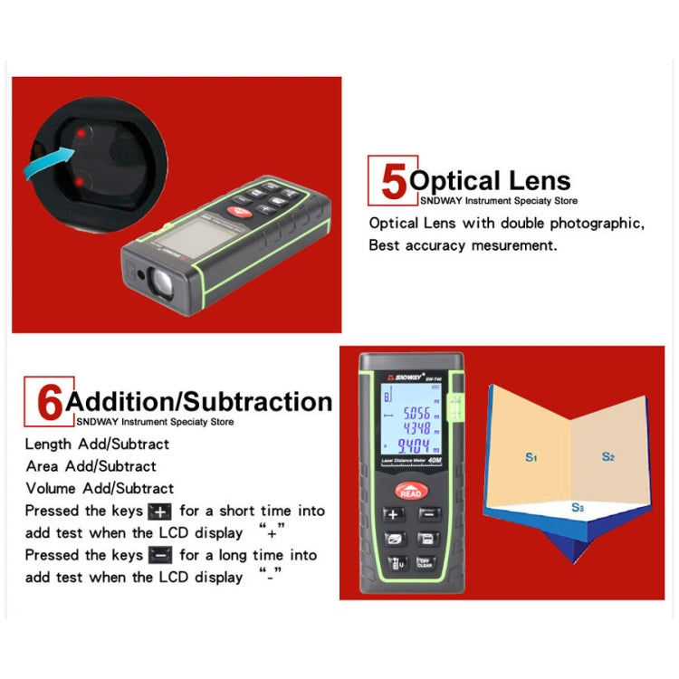 SNDWAY Range Finder Laser Handheld Range Finder SW-T40