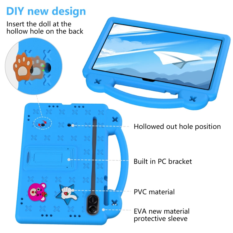 For Honor Pad X9 / X9 2024 Handle Kickstand Children EVA Shockproof Tablet Case(Sky Blue)