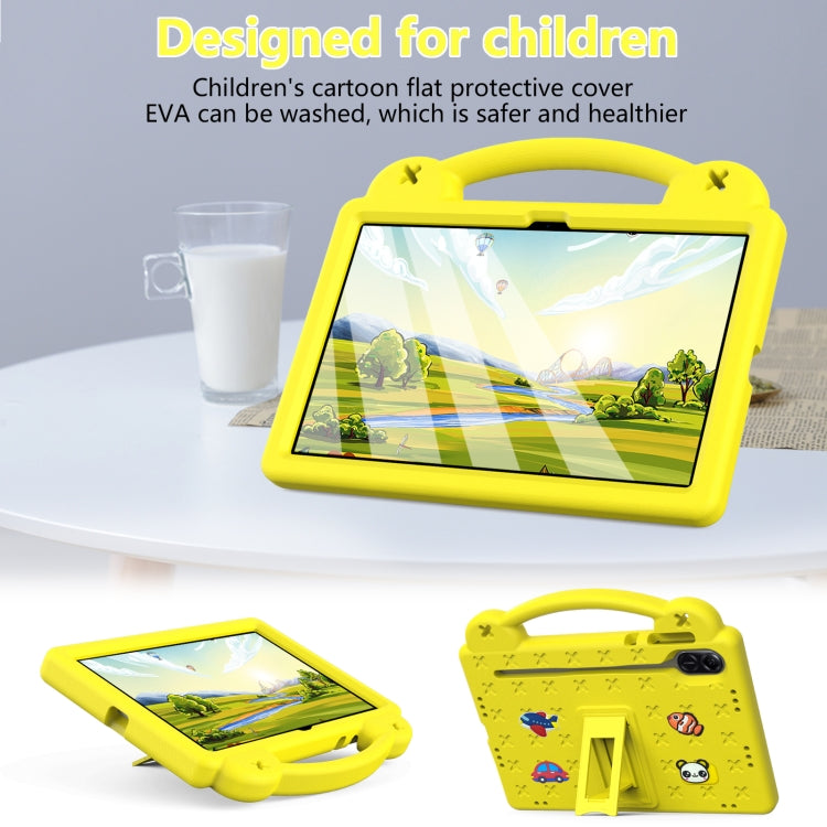 For Honor Pad X9 / X9 2024 Handle Kickstand Children EVA Shockproof Tablet Case(Yellow)