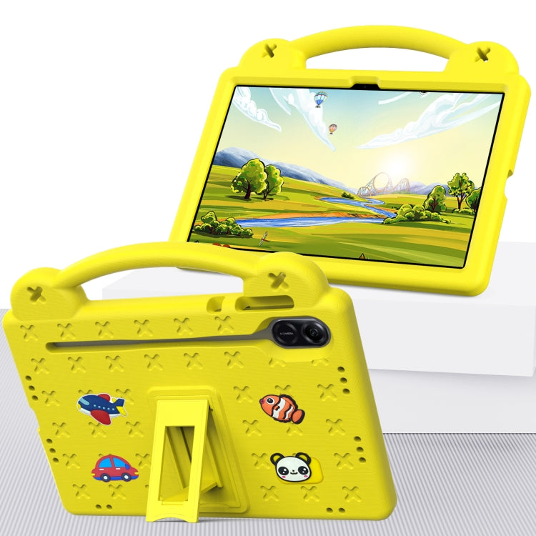 For Honor Pad X9 / X9 2024 Handle Kickstand Children EVA Shockproof Tablet Case(Yellow)