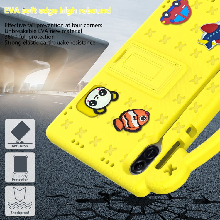 For Honor X8 Pro 11.5 Handle Kickstand Children EVA Shockproof Tablet Case(Yellow)