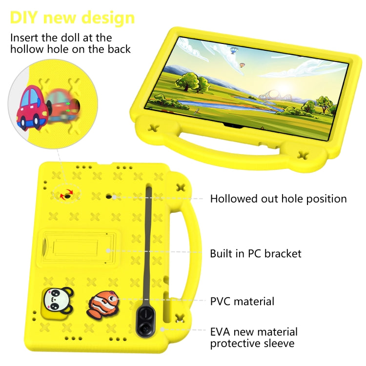 For Honor X8 Pro 11.5 Handle Kickstand Children EVA Shockproof Tablet Case(Yellow)
