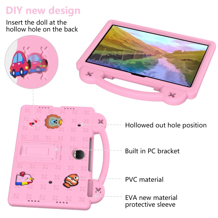 For Honor Pad 9 2023 12.1 Handle Kickstand Children EVA Shockproof Tablet Case(Pink)