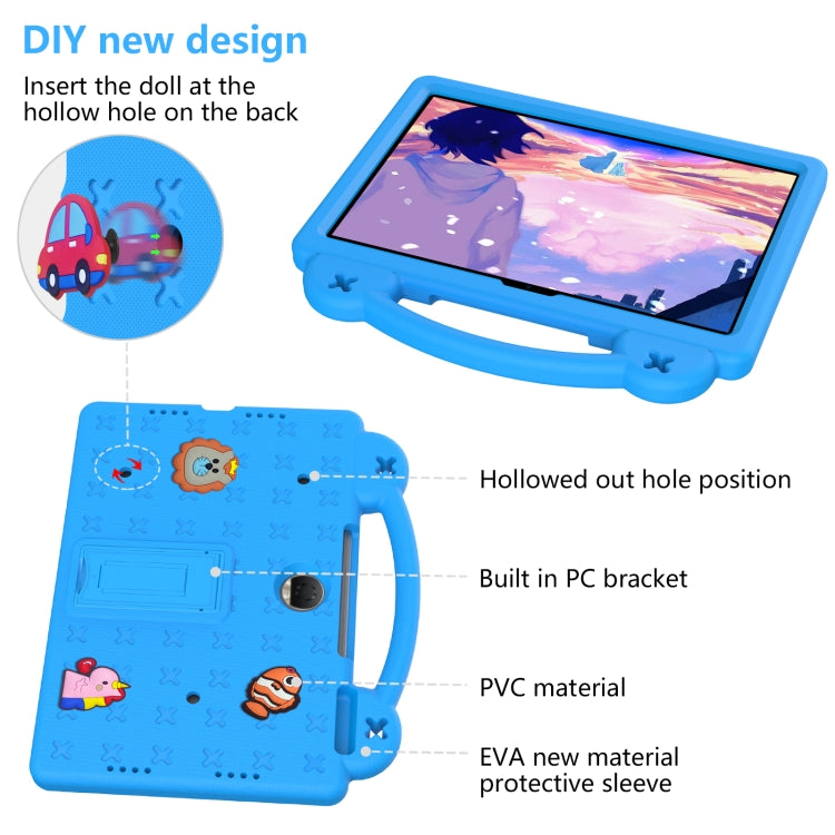 For Honor Pad 9 2023 12.1 Handle Kickstand Children EVA Shockproof Tablet Case(Sky Blue)