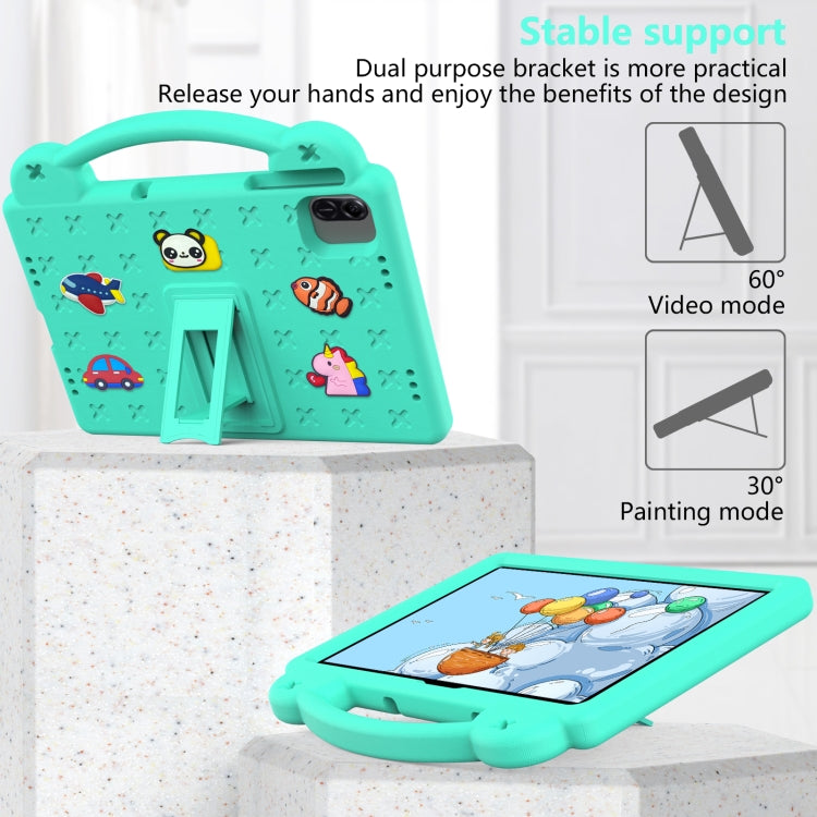 For Honor Pad X8a Handle Kickstand Children EVA Shockproof Tablet Case(Mint Green)