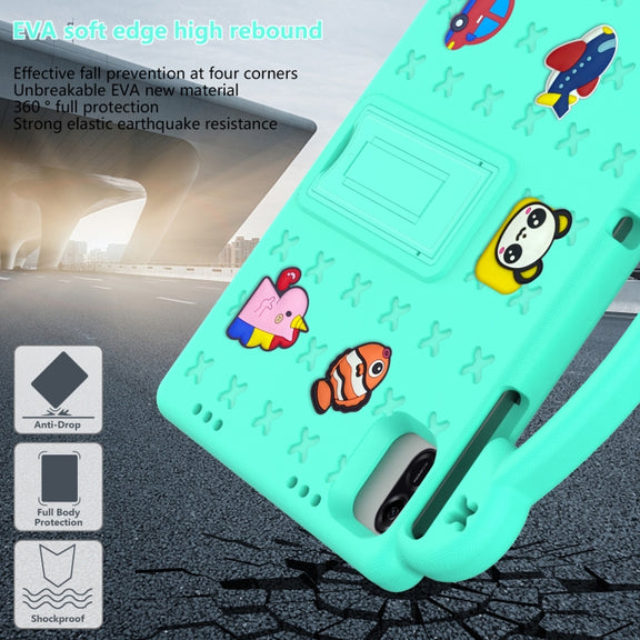 For Honor Pad X8a Handle Kickstand Children EVA Shockproof Tablet Case(Mint Green)
