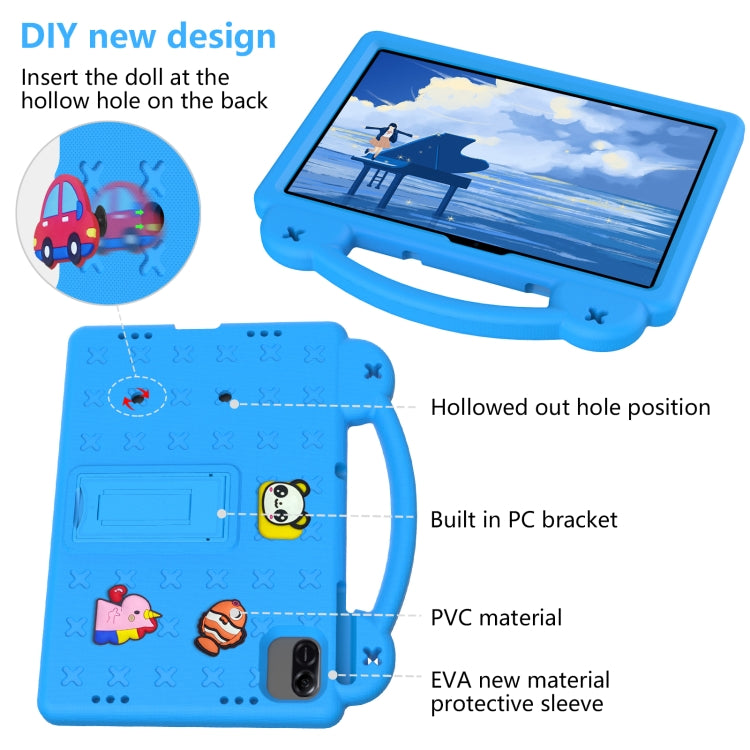 For Honor Pad X8a Handle Kickstand Children EVA Shockproof Tablet Case(Sky Blue)