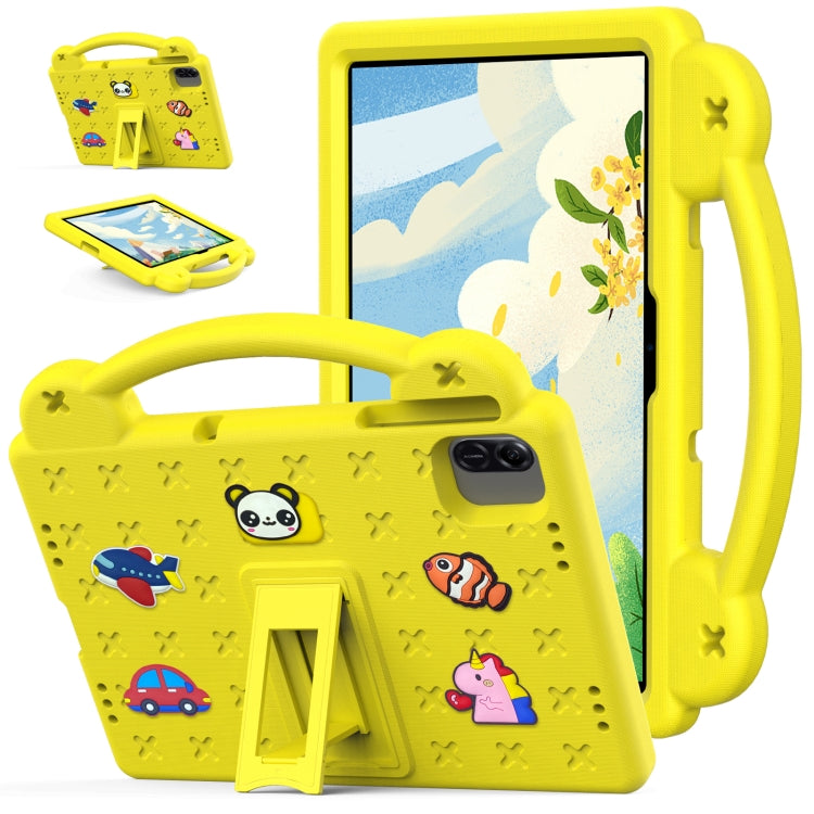 For Honor Pad X8a Handle Kickstand Children EVA Shockproof Tablet Case(Yellow)
