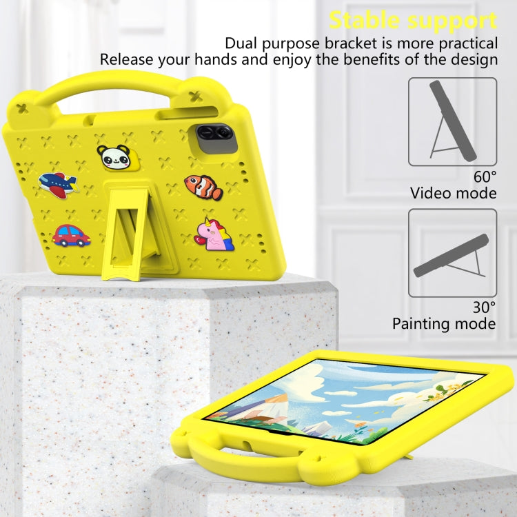 For Honor Pad X8a Handle Kickstand Children EVA Shockproof Tablet Case(Yellow)
