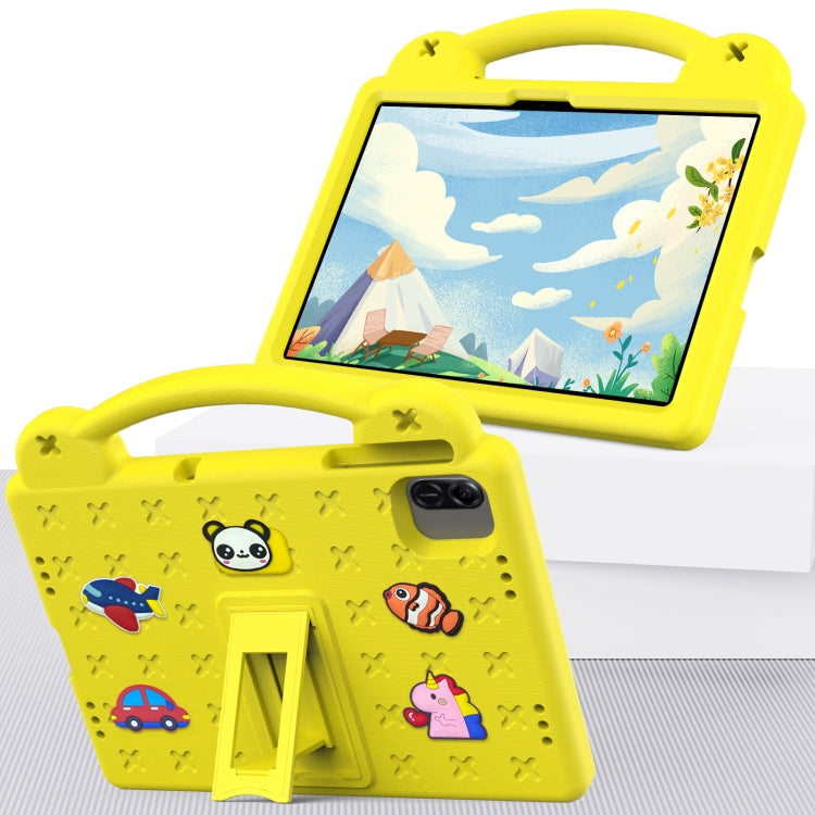 For Honor Pad X8a Handle Kickstand Children EVA Shockproof Tablet Case(Yellow)